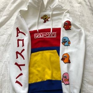 Retro Pac- Man Color Block Hoodie (Small)